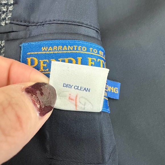 Pendleton wool sports coat jacket size 42 long gray blue classic western - Picture 12 of 12